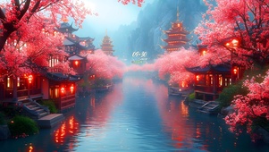樱花湖水小塔