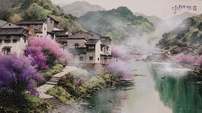 水彩唯美风景