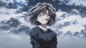 二次元卡通雨中少女