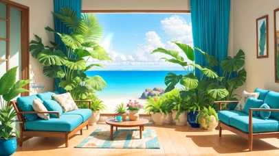 海滩治愈小屋白云