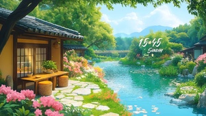 护眼池塘小屋