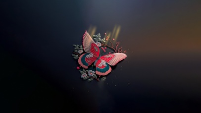 蝴蝶 4K 金色蝴蝶