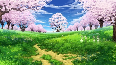 唯美治愈樱花绿草