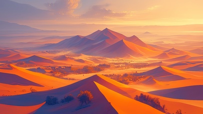 红沙丘日出奇观