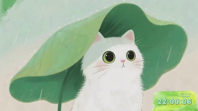 一只可爱小猫躲雨