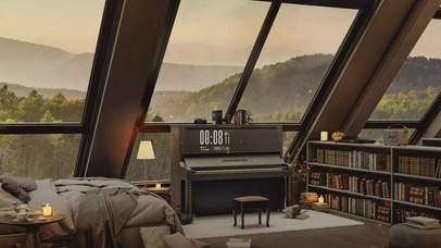 4K秋日山间卧室