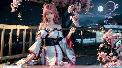 4k白色纯欲樱花神子美少女