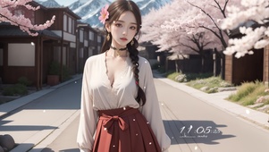 性感汉服樱花少女