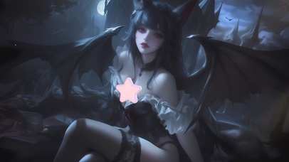 黑暗哥特风恶魔少女