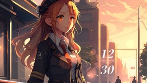 金发阳光制服少女