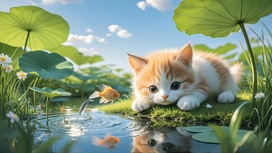 猫咪与鱼