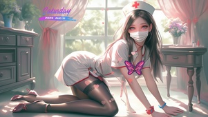 美女护士气质如梦境中的花海