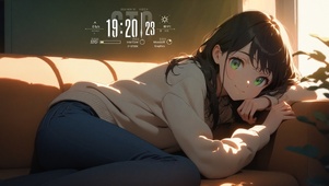 唯美沙发少女