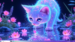 猫猫喝水