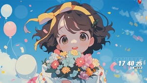 手捧鲜花的女孩