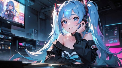 电竞房试音的初音（乐普时钟）