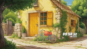 护眼花园房屋景色