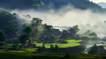 绿色护眼 云雾小镇