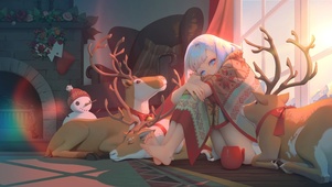 少女与麋鹿