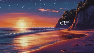 唯美海滩夕阳