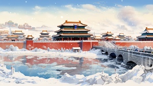 雪中紫禁城