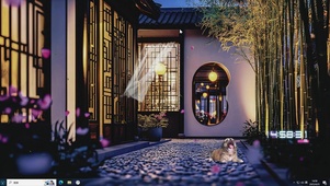 园林夜景-桌面主题