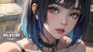 4k甜酷短发美女