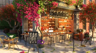 户外春日咖啡厅