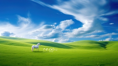 小清新护眼草地山坡