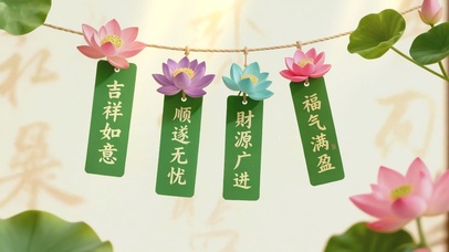 荷愿祈祥 顺遂无忧