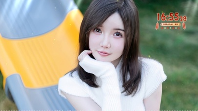 4K清纯短发美女