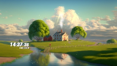 唯美治愈蓝天白云小河