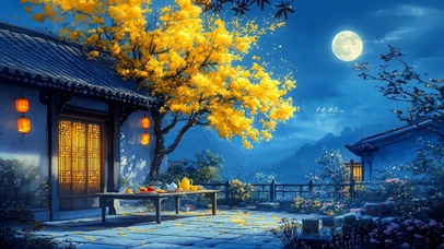 满月小院桂花树