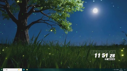 夜景星空树桌面主题