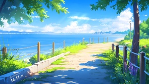 清新蓝天绿色森林