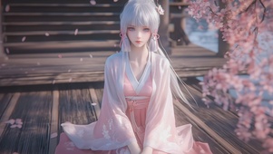 粉色古风女孩