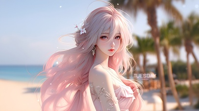 清冷破碎感美女