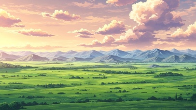 护眼风景风吹草地云飘动唯美治愈