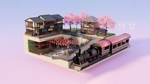日本樱花小院