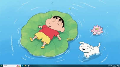 荷塘酣睡小新主题