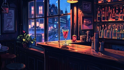 鸡尾酒吧的夜晚