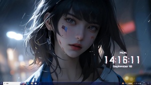 4k晚上下雨 短发 个性女孩