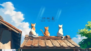 房顶三只猫