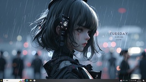 雨中美女