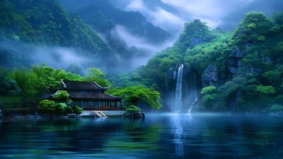 壮观国风山水如画