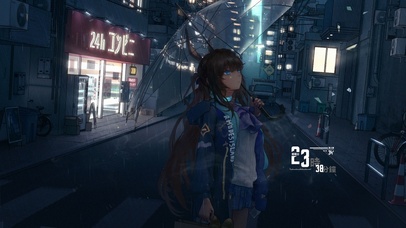 4k 治愈夜晚雨天街道阿米娅