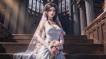 4K唯美浪漫新娘美女