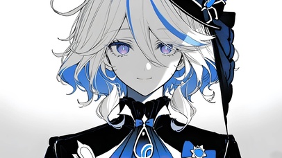 黑白少女-芙宁娜