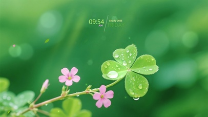 治愈唯美清新四叶草小碎花