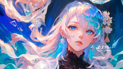 4k可爱插画小女孩